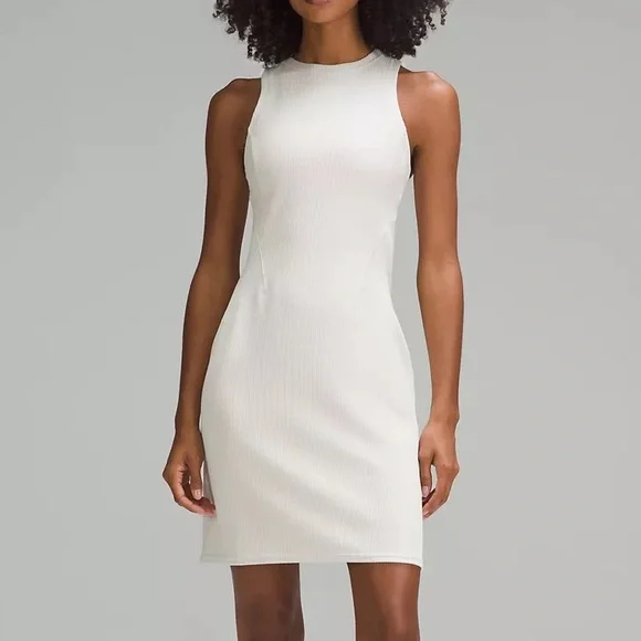 lululemon athletica | Dresses | New Lululemon Ribbed Softstreme Slimfit  Tank Dress Bone | Poshmark